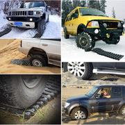 2PC Traction Tracks Mats TPR 31.5" L Tire Recovery Track Pad Roll Car Vehicle Tyre Traction Boards Tire Ladder Track Grabber Auto Emergency Traction Aid w/Bag for Off-Road Mud Snow Ice Sand(black)