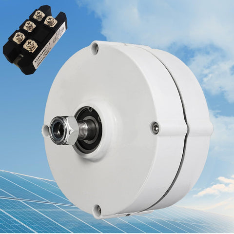 Darrahopens Home & Garden > Solar Panels > Portable Solar Panels 200W 12V/24V Permanent Magnet Generator, 3-Phase Gearless Alternator 600 RPM, 100A 1600V Rectifier for DIY Wind Turbine & Hydro Off-Grid Energy, 12V (White) In Australia - Darrahopens