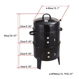 Outdoor Double-Layer Grill – Charcoal Wood-Fired Braising & Smoking Stove, Portable Grill for Camping, Outdoor Cooking, Backyard Kitchen, Patio & Garden BBQ(black)