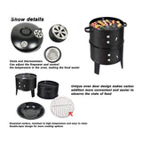 Outdoor Double-Layer Grill – Charcoal Wood-Fired Braising & Smoking Stove, Portable Grill for Camping, Outdoor Cooking, Backyard Kitchen, Patio & Garden BBQ(black)