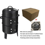 Outdoor Double-Layer Grill – Charcoal Wood-Fired Braising & Smoking Stove, Portable Grill for Camping, Outdoor Cooking, Backyard Kitchen, Patio & Garden BBQ(black)
