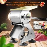 Darrahopens Home & Garden > Kitchenware > Kitchen Utensils 2-in-1 Multi-function Commercial Meat and Vegetable Cutting Machine Manual Meat Slicer Shredder Dicer Grinder Cutter 130lb/h for Pork, Lamb, Beef Hand Slicer, Thickness 2.5mm (silver) In Australia - Darrahopens