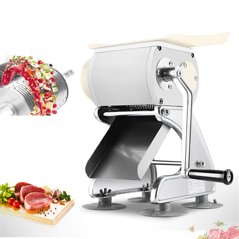 Darrahopens Home & Garden > Kitchenware > Kitchen Utensils 2-in-1 Multi-function Commercial Meat and Vegetable Cutting Machine Manual Meat Slicer Shredder Dicer Grinder Cutter 130lb/h for Pork, Lamb, Beef Hand Slicer, Thickness 5mm (silver) In Australia - Darrahopens