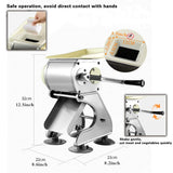 2-in-1 Multi-function Commercial Meat and Vegetable Cutting Machine Manual Meat Slicer Shredder Dicer Grinder Cutter 130lb/h for Pork, Lamb, Beef Hand Slicer, Thickness 7mm (silver)