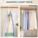 4-Pack V-Shaped 360° Rotating Closet Organizer with 12 Hooks for Hats, Bags & Scarves, Space-Saving Wardrobe Hanger (White)