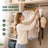 6-Pack V-Shaped 360° Rotating Closet Organizer with 12 Hooks for Hats, Bags & Scarves, Space-Saving Wardrobe Hanger (White)