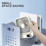 Magnetic Rechargeable Mini Desk Fan with 5-Speed LED Display for Office, Dorm & Bedside Use (White)