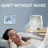 Magnetic Rechargeable Mini Desk Fan with 5-Speed LED Display for Office, Dorm & Bedside Use (White)