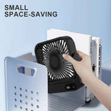 Magnetic Rechargeable Mini Desk Fan with 5-Speed LED Display for Office, Dorm & Bedside Use (Black)