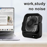 Magnetic Rechargeable Mini Desk Fan with 5-Speed LED Display for Office, Dorm & Bedside Use (Black)