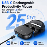 Upgraded AI Voice Mouse - Wireless Air Mouse with AI Voice Assistant, 12 Languages Translation, Meeting Transcription & Summary - Detachable Computer Mouse, Presentation Clicker for Laptop(Black)