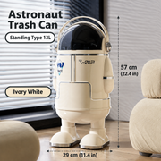 Standing Type Astronaut Trash Can for Kids Room – 13L Sliding Lid Waste Bin, Ergonomic Height, Fun Modern Home Decor for Children’s Room, Bedroom, Living Room & Office(Beige) In Australia - Darrahopens