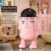 Wheeled Type Astronaut Trash Can for Kids Room – 13L Sliding Lid Waste Bin, Ergonomic Height, Fun Modern Home Decor for Children’s Room, Bedroom, Living Room & Office(Beige)