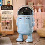 Wheeled Type Astronaut Trash Can for Kids Room – 13L Sliding Lid Waste Bin, Ergonomic Height, Fun Modern Home Decor for Children’s Room, Bedroom, Living Room & Office(Blue) In Australia - Darrahopens