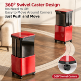 Hydraulic Lift Trash Bin with Adjustable Height 46–70cm – 20L Capacity & 360° Wheels, Space-Saving Waste Bin for Kitchen, Office & Bathroom(red) In Australia - Darrahopens
