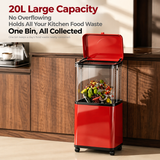Hydraulic Lift Trash Bin with Adjustable Height 46–70cm – 20L Capacity & 360° Wheels, Space-Saving Waste Bin for Kitchen, Office & Bathroom(White) In Australia - Darrahopens