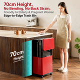 Hydraulic Lift Trash Bin with Adjustable Height 46–70cm – 20L Capacity & 360° Wheels, Space-Saving Waste Bin for Kitchen, Office & Bathroom(White) In Australia - Darrahopens