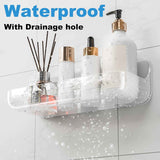 2-Pack Acrylic Adhesive Wall Shelf for Bathroom, Kitchen & Vanity Storage – No Drill, Waterproof with Drainage Holes (Clear)