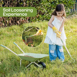 5-Piece Kids Wheelbarrow and Gardening Tool Set, Ages 3+
Metal toy wheelbarrow, extendable broom, hoe, shovel, and gloves for garden, yard, sandbox, and supervised outdoor play(Light Green)