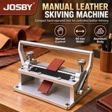 Darrahopens Home & Garden > Hobbies > Arts & Crafts Manual Leather Skiving Machine, 90mm Aluminum Body Adjustable Leather Thinning Tool, with Dual Knobs, Adjustable Thickness, for Leather Craft, Belt Wallet and Strap Making(Silver) In Australia - Darrahopens