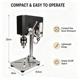 Darrahopens Home & Garden > Hobbies > Arts & Crafts Mini Bench Drill 95W, Max 5000RPM, Adjustable 6mm Chuck, 100mm Spindle Travel, Stable Metal Base with Mounting Slots for Jewelry, Wood, Plastic DIY Crafts(black) In Australia - Darrahopens