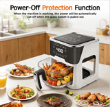 6.0QT Glass Air Fryer with Touchscreen Control – 1500W, Power-Off & Overheat Protection, Adjustable Time & Temperature, 360° Air Circulation, Dishwasher Safe & Easy Clean(white)
