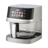 5L Smart Air Fryer with 360° Visible Glass Window, Zero-Coating Titanium Pot, Large Color Screen, One-Touch Control, 200° High-Temp Roasting for Healthy Crispy Meals.(Silver) In Australia - Darrahopens