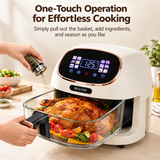 360° Panoramic Air Fryer for Effortless, Visible Healthy Cooking at Home (white)