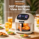 360° Panoramic Air Fryer for Effortless, Visible Healthy Cooking at Home (white)