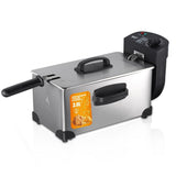 Electric Deep Fryer with Basket, 3.2QT Stainless Steel Countertop
1500W Heating with Adjustable Temperature Control, Viewing Window, Removable Oil Container and Overheat Protection(Silver)