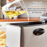 Electric Deep Fryer with Basket, 3.2QT Stainless Steel Countertop
1500W Heating with Adjustable Temperature Control, Viewing Window, Removable Oil Container and Overheat Protection(Silver)