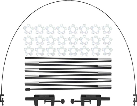 Tabletop Balloon Arch Kit with Adjustable Fiber Rods & Plastic Ring Clips for Birthday Wedding Graduation Party Decorations (Black)