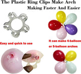 Tabletop Balloon Arch Kit with Adjustable Fiber Rods & Plastic Ring Clips for Birthday Wedding Graduation Party Decorations (Black)