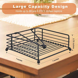 Iron Napkin Holder for Dining Table, Kitchen Counter & Outdoor Picnic Use with Weighted Arm (Black)