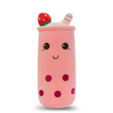 Bubble Tea Plush Pillow Soft Plush Toy Skin-Friendly Pillow Multiple Sizes Cute - Pink - Size 16in In Australia - Darrahopens