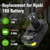 18V P108 Ryobi 18V Battery Replacement P117 Charger Lithium-Ion Battery Power - Black - Size 3000mAh In Australia - Darrahopens