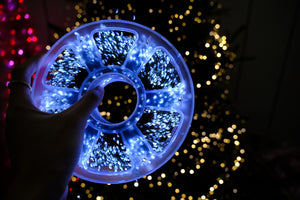 300 LED Cool White Fairy String Lights, 9m Green Wire, Battery-Operated, IP44 Waterproof with Timer for Christmas Decor (Batteries Not Included)