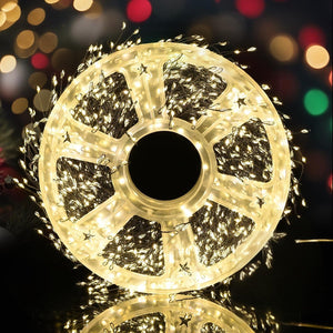 900 LED Warm White USB Fairy String Lights with Remote, 30m Green Wire, IP44 Waterproof 8-Mode Timer for Christmas Bedroom Wreath Decor