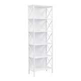 6 Tier Tall Bookshelf, White