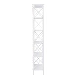 6 Tier Tall Bookshelf, White