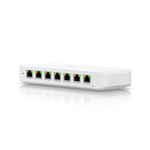 Ubiquiti Ultra 42W, Compact Layer 2, 8-port GbE PoE Switch, Versatile Mounting Options, 7 PoE/PoE+ No Power Supply, PoE++ Input,