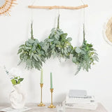 Trendbay 15pcs Mixed Willow & Silver Artificial Eucalyptus Stems & Leaves