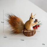 Trendbay Artificial Squirrel Christmas Tree Ornament Sitting