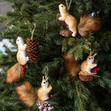 Trendbay Artificial Squirrel Christmas Tree Ornament Sitting