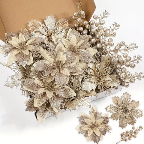 Trendbay Champagne Gold Artificial Berry Flower Bouquet Silk Floral In Australia - Darrahopens