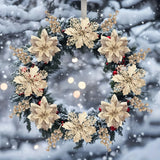 Trendbay Champagne Gold Artificial Berry Flower Bouquet Silk Floral