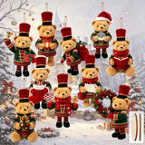 Trendbay 20-Piece Wooden Bear Christmas Ornament Set