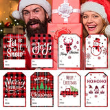 Trendbay Christmas Gift Tags 20pcs Red Plaid Paper Labels