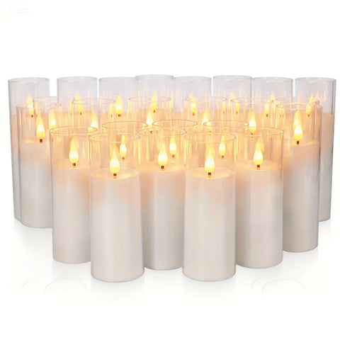 Flameless LED Candle Set Flickering Flame Effect 24pcs In Australia - Darrahopens