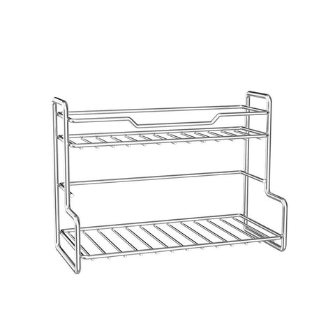 304 Stainless Steel Two Layers Tabletop Storage Rack Kitchen Spice Rack Bathroom Cosmetics Mouthwash Cup Organizer Shelf-Silver In Australia - Darrahopens